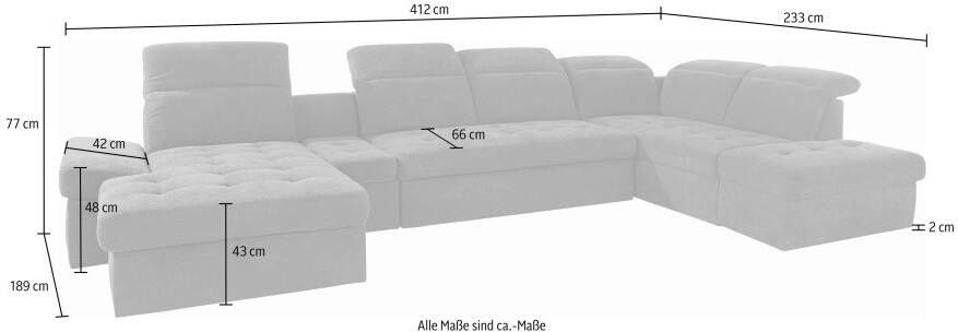 Sit&more Zithoek Stardust U-vorm met verstelbare hoofdsteun armleuningen en tafelelement - Foto 5