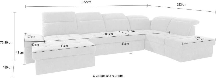 Sit&more Zithoek Stardust U-vorm met verstelbare hoofdsteun en armleuning - Foto 4