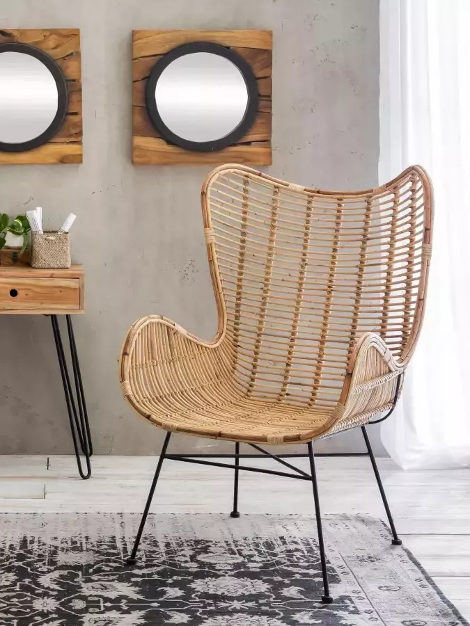 SIT Fauteuil &Chairs met gebogen armleuningen in zwart of ecru shabby chic - Foto 3