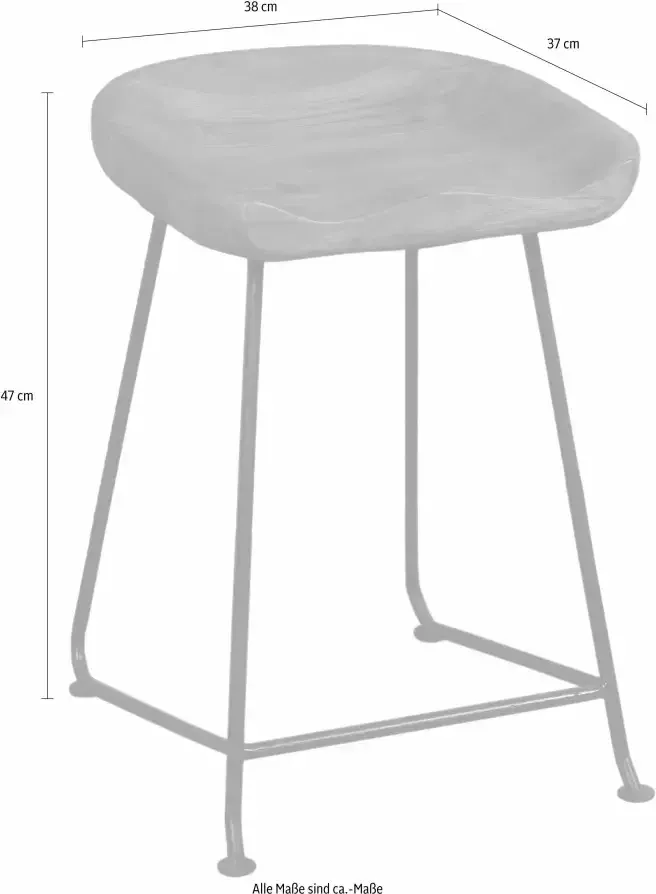 SIT Hocker Live Edge van massief acaciahout met metalen frame - Foto 3