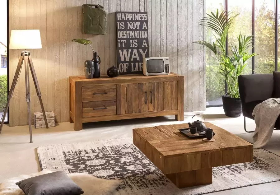SIT Tv-meubel Banda van gerecycled teakhout breedte 160 cm shabby chic vintage - Foto 2