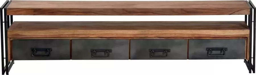 Leen Bakker TV-meubel Quin naturel zwart 55x200x40 cm - Foto 2