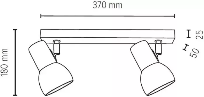 SPOT Light Plafondlamp SVENDA Natuurproduct van massief hout met flexibele spots scherm van metaal - Foto 3