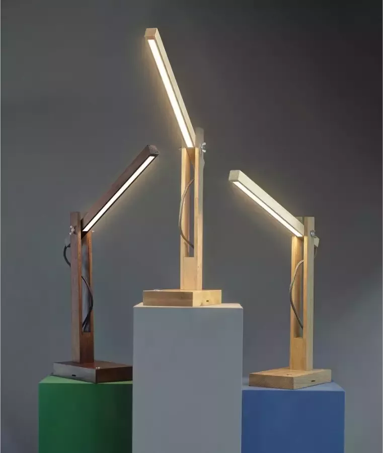 SPOT Light Tafellamp Toekan geïntegreerde 24v-ledmodule met touch-dimmer eikenhout flexibel - Foto 2
