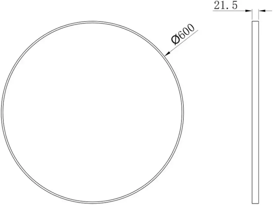 Talos Badspiegel Black Circle Diameter: 60 cm (complete set) - Foto 5