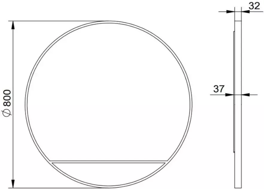 Talos Led-lichtspiegel rond met indirecte ledverlichting in matzwart ø 80 cm - Foto 3