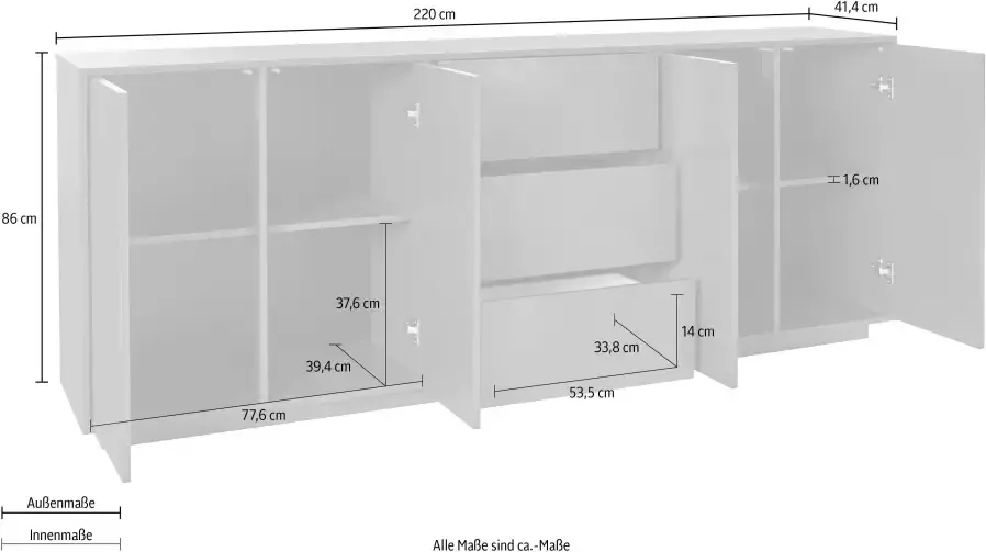 INOSIGN Dressoir Bloom Breedte ca. 220 cm - Foto 3