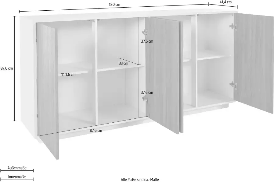 INOSIGN Dressoir Bloom Breedte ca. 180 cm - Foto 4