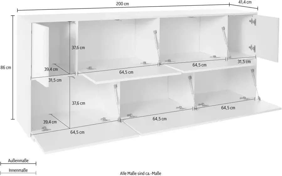 INOSIGN Dressoir Bloom Breedte ca . 200 cm - Foto 3