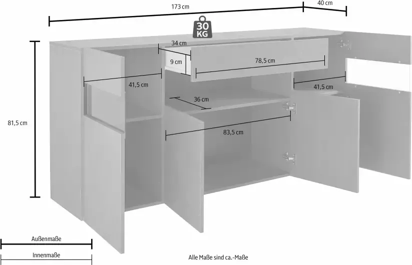 INOSIGN Dressoir Breedte 173 cm zonder verlichting - Foto 1