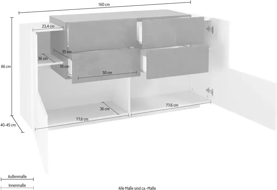 INOSIGN Dressoir Coro Breedte 160 cm - Foto 1