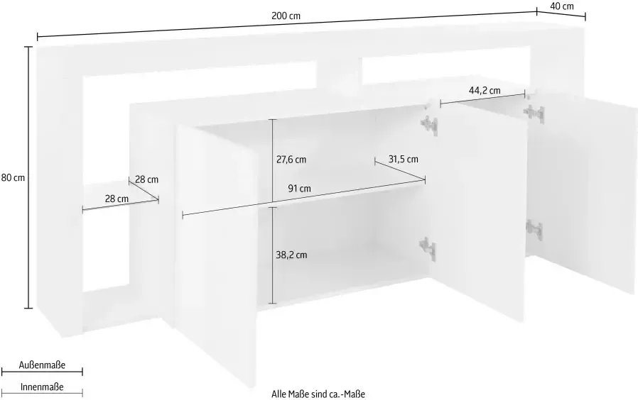 INOSIGN Dressoir Essential Breedte ca. 200 cm - Foto 2