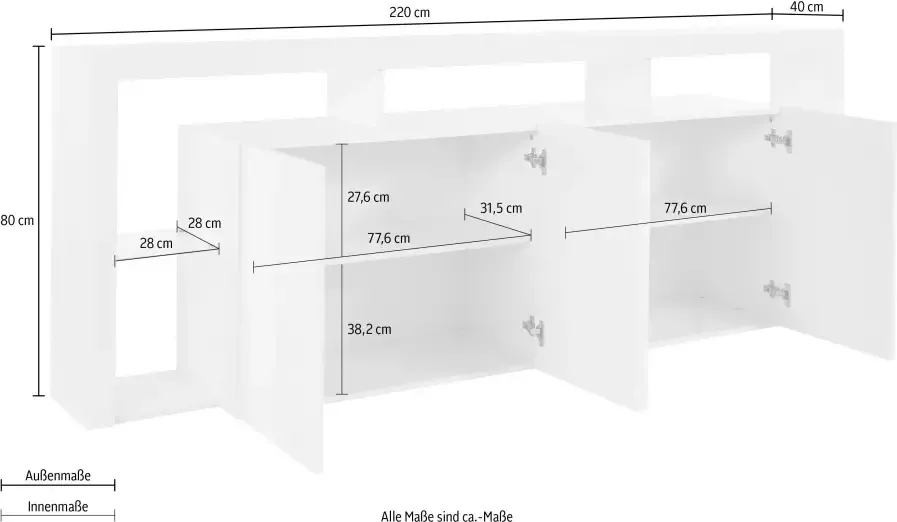 INOSIGN Dressoir Essential Breedte ca. 220 cm - Foto 2