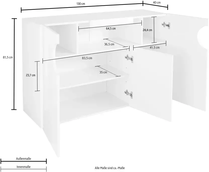 INOSIGN Dressoir Real Breedte 130 cm - Foto 4