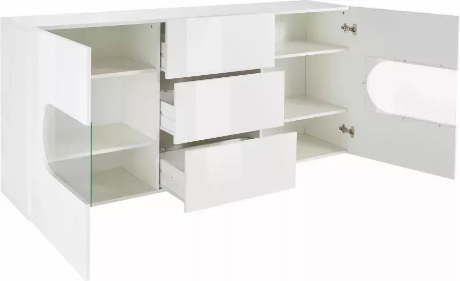 INOSIGN Dressoir Real Vitrine Kommode Schrank komplett hochglanz lackiert Breedte 180 cm - Foto 6