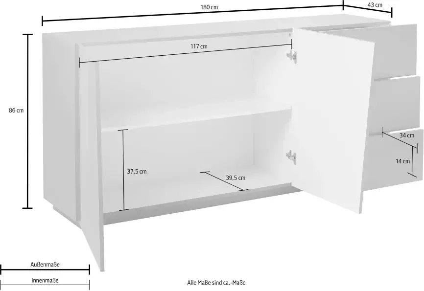 INOSIGN Dressoir VEGA Breedte 180 cm - Foto 2