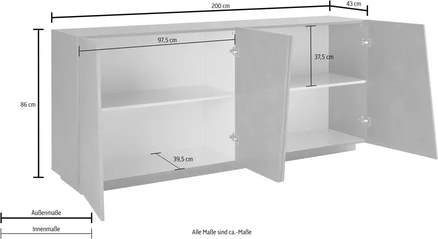 INOSIGN Dressoir VEGA Breedte 200 cm - Foto 5