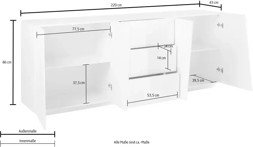 INOSIGN Dressoir VEGA Breedte 220 cm - Foto 9