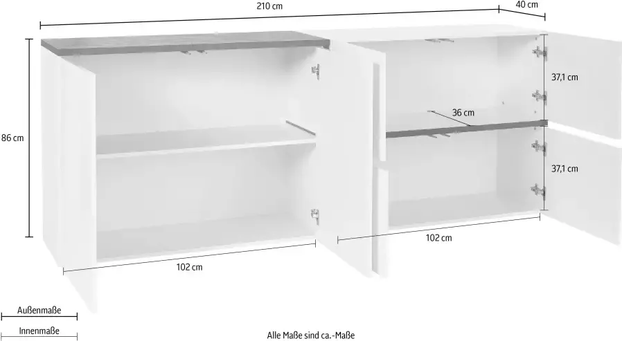 INOSIGN Dressoir ZET Breedte 210 cm - Foto 3