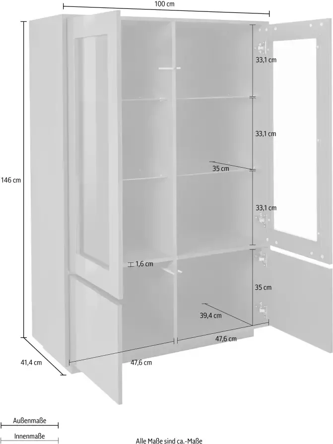 INOSIGN Highboard Bloom Hoogte ca. 146 cm - Foto 4