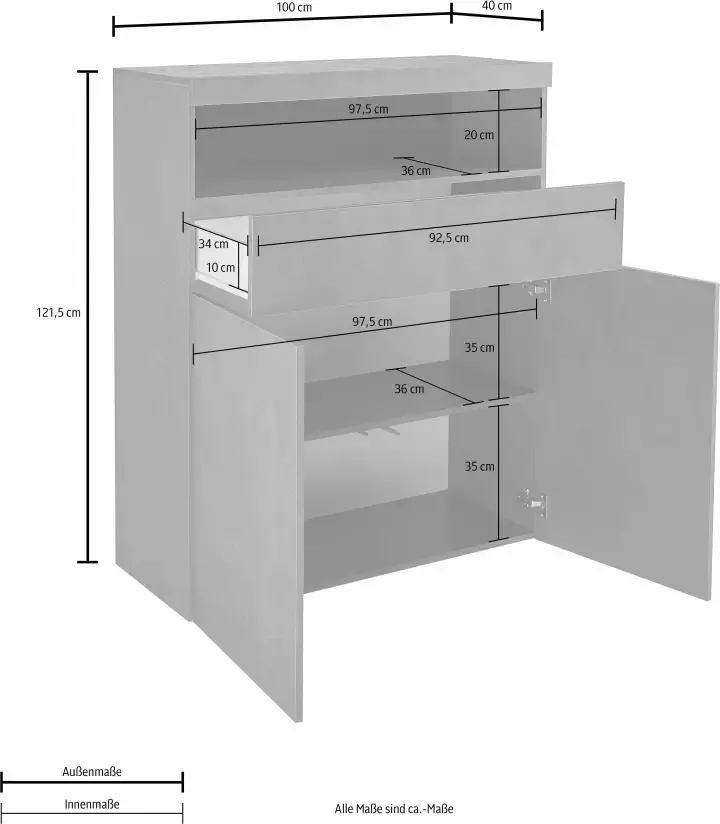 INOSIGN Highboard Breedte 100 cm zonder verlichting - Foto 1