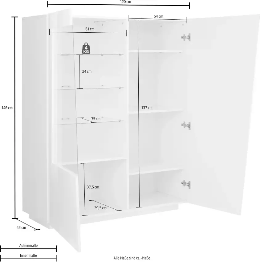 INOSIGN Highboard VEGA Hoogte 146 cm - Foto 2