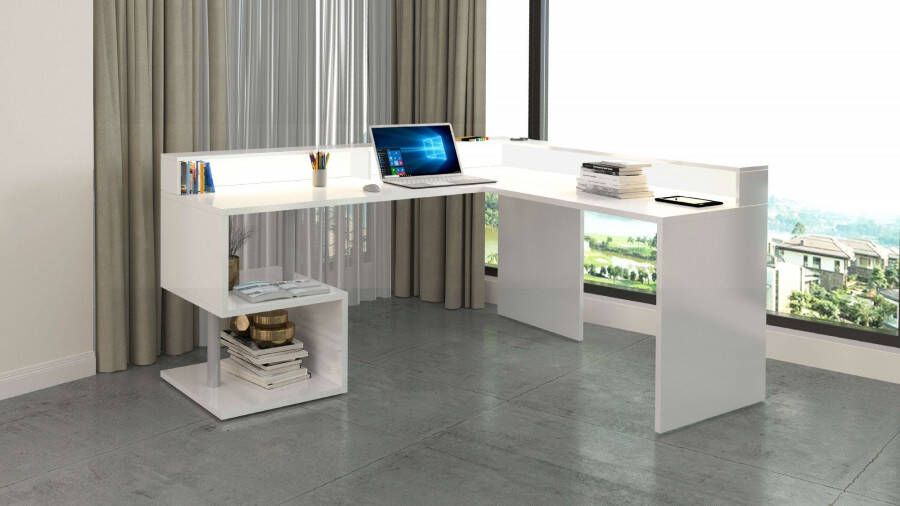 INOSIGN Hoekbureau Esse Bureau in modern design met of zonder monitorsteun breedte 180 160 cm made in italy - Foto 3