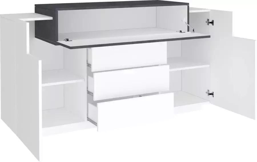 INOSIGN Kast Coro Kommode Schrank Kredenz grifflos Breedte 160 cm hoogglansfronten - Foto 5