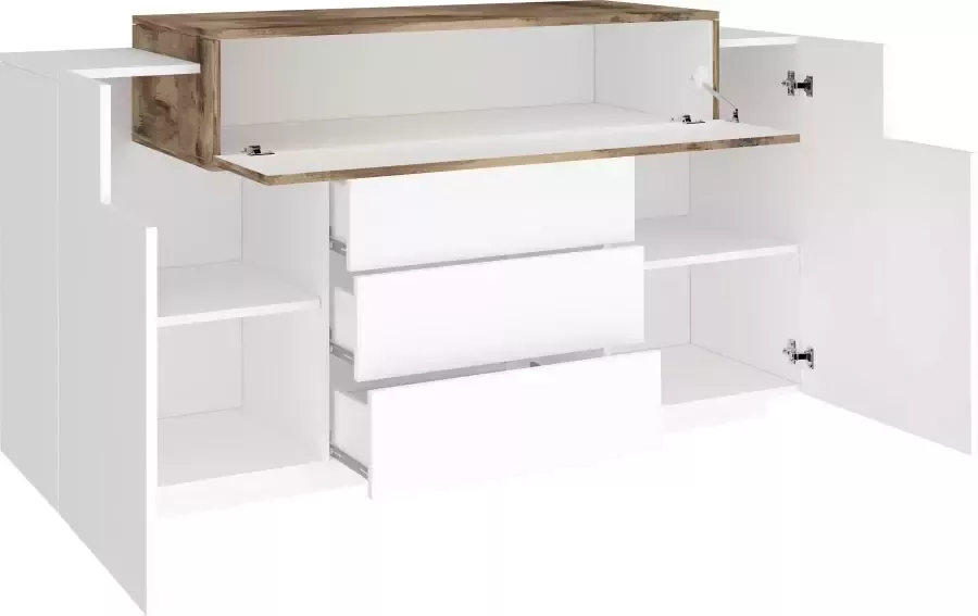 INOSIGN Kast Coro Kommode Schrank Kredenz grifflos Breedte 160 cm hoogglansfronten - Foto 5