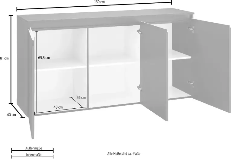 INOSIGN Kast Magic Kommode Schrank Breedte 150 cm - Foto 6