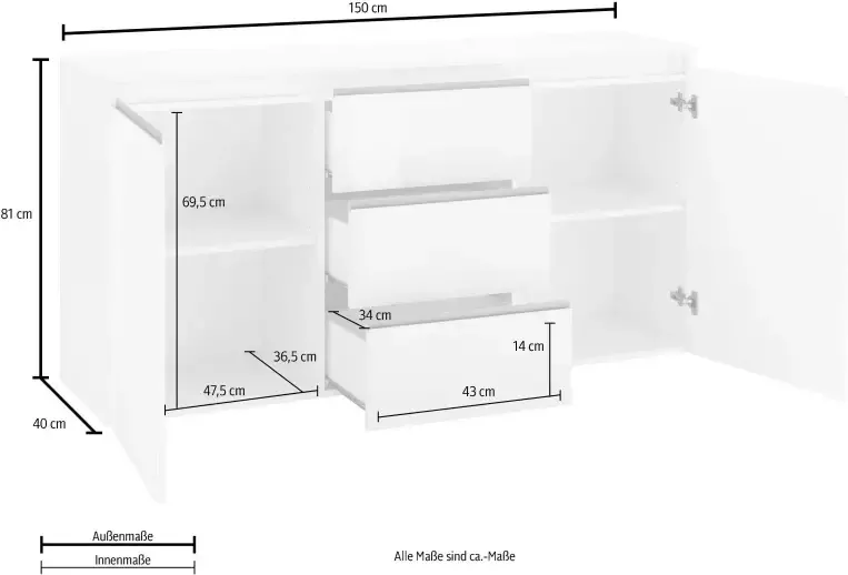 INOSIGN Kast Magic Kommode Schrank Kredenz - Foto 7