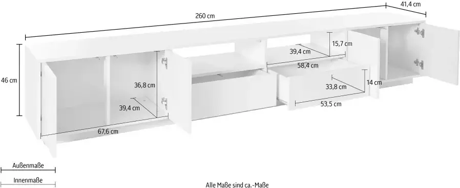 INOSIGN Tv-meubel Bloom Breedte ca. 260 cm - Foto 5