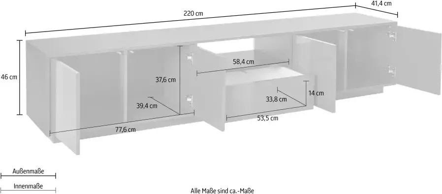 INOSIGN Tv-meubel Bloom Breedte ca. 220 cm - Foto 4