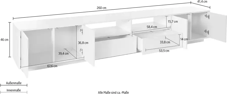 INOSIGN Tv-meubel Bloom Breedte ca. 260 cm - Foto 5