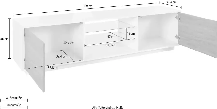 INOSIGN Tv-meubel Bloom Breedte ca. 180 cm - Foto 2