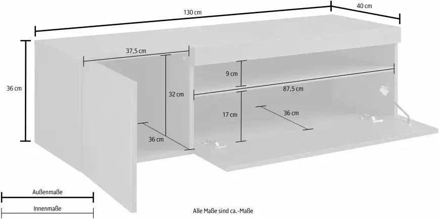 INOSIGN Tv-meubel Breedte 130 cm zonder verlichting