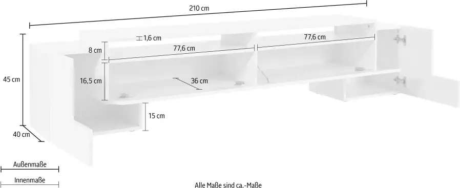 INOSIGN Tv-meubel Pillon Breedte 210 cm - Foto 2