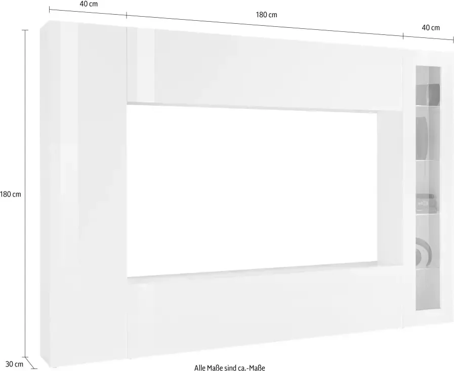 INOSIGN Wandmeubel Maruska Front romp hoogglans-wit (set 4-delig)