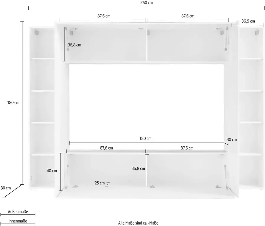 INOSIGN Wandmeubel Maruska Front romp hoogglans-wit (set 4-delig)