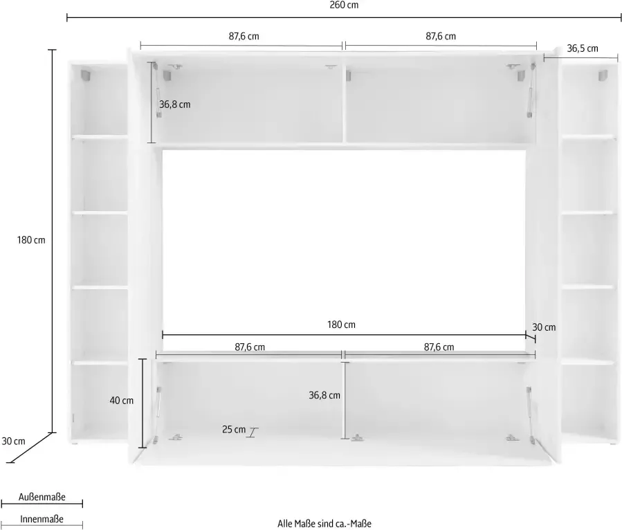 INOSIGN Wandmeubel Maruska Front romp hoogglans-wit (set 4-delig)