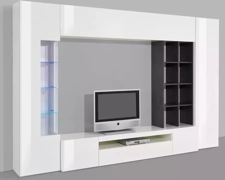 INOSIGN Wandmeubel New Egypt wandmeubel mediameubel woonkamerwand 2 kleppen 2 kleine deuren 2 grote deuren rekopbouw breedte 290 hoogte 191 (set 5 stuks) - Foto 2