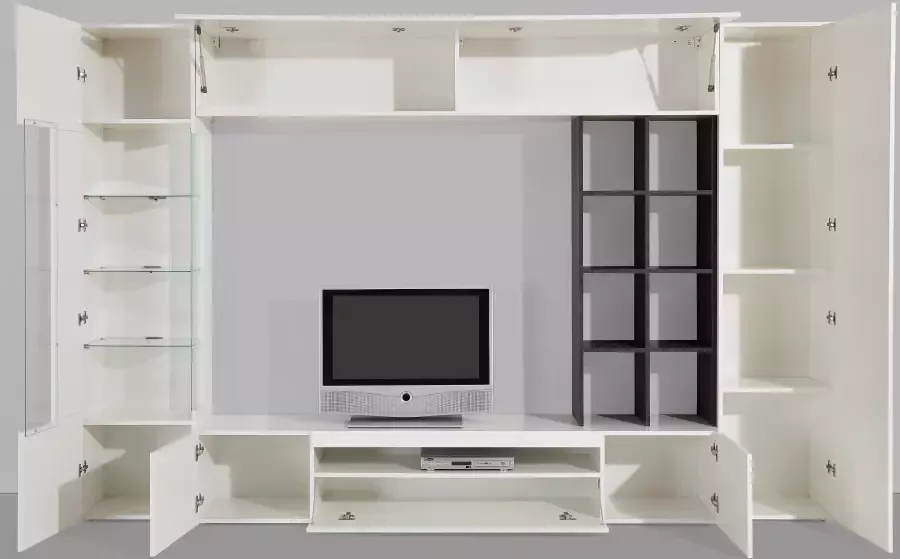 INOSIGN Wandmeubel New Egypt wandmeubel mediameubel woonkamerwand 2 kleppen 2 kleine deuren 2 grote deuren rekopbouw breedte 290 hoogte 191 (set 5 stuks) - Foto 6