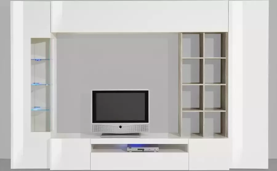 INOSIGN Wandmeubel New Egypt wandmeubel mediameubel woonkamerwand 2 kleppen 2 kleine deuren 2 grote deuren rekopbouw breedte 290 hoogte 191 (set 5 stuks) - Foto 6