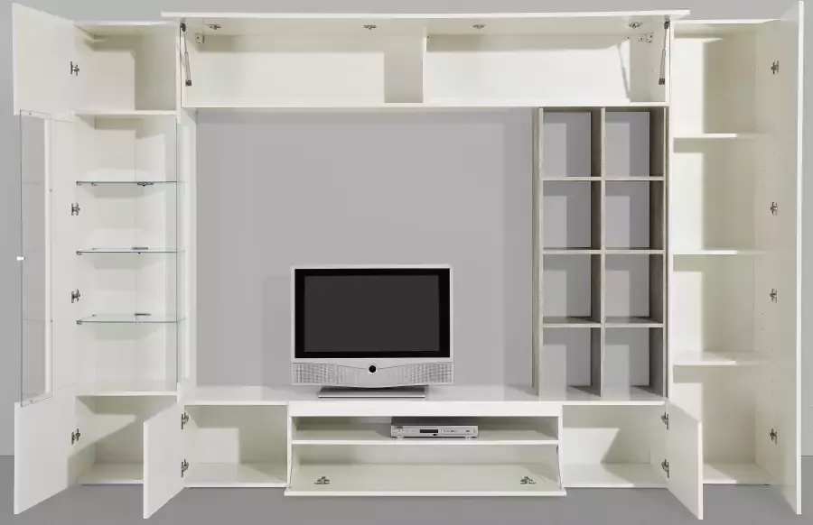 INOSIGN Wandmeubel New Egypt wandmeubel mediameubel woonkamerwand 2 kleppen 2 kleine deuren 2 grote deuren rekopbouw breedte 290 hoogte 191 (set 5 stuks) - Foto 3