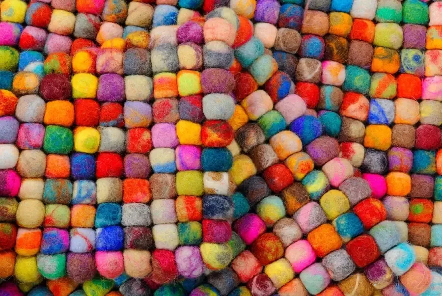 THEKO Loper Ballo Tapijtloper van vilten bolletjes zuivere wol met de hand gemaakt - Foto 2