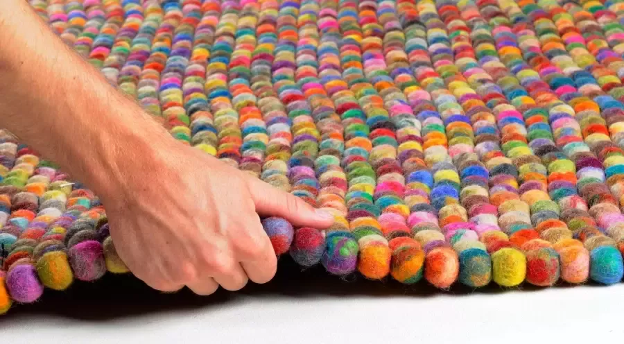 THEKO Loper Ballo Tapijtloper van vilten bolletjes zuivere wol met de hand gemaakt - Foto 4