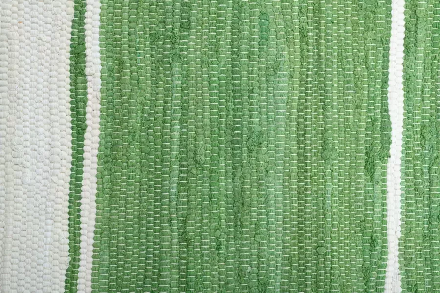 THEKO Loper Stripe Cotton Handgeweven platweefsel puur katoen met de hand geweven met franje - Foto 1