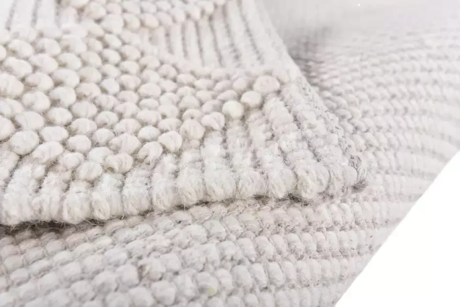 THEKO Wollen kleed Bergen 630 Handgeweven vloerkleed zuivere wol met de hand geweven Scandi design met randdessin - Foto 2