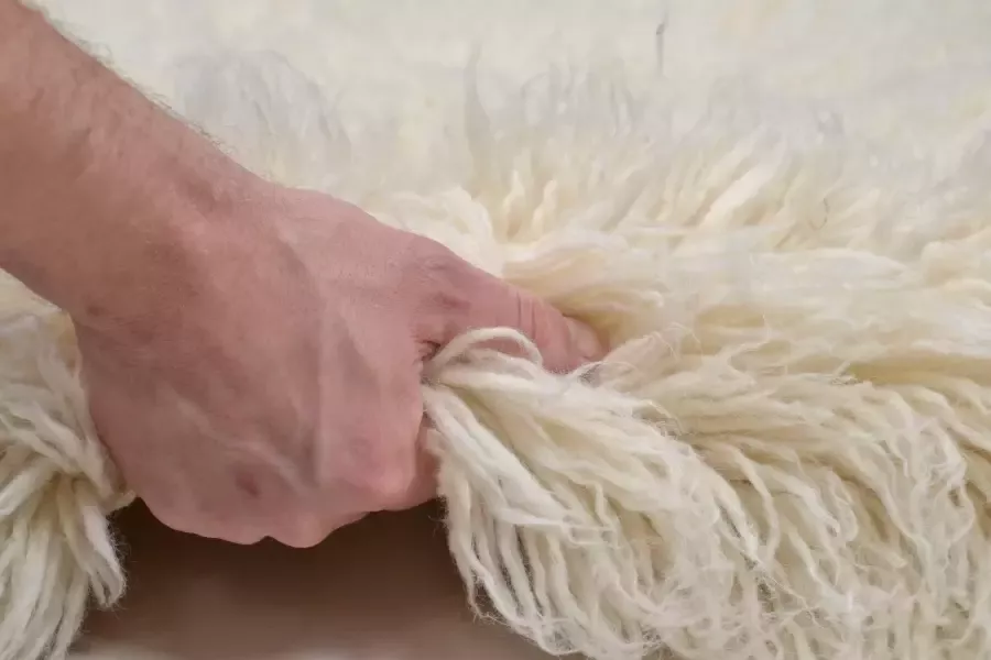 THEKO Wollen kleed Flokati XXL Handgeweven vloerkleed zuivere wol met de hand geweven ideaal in de woonkamer & slaapkamer