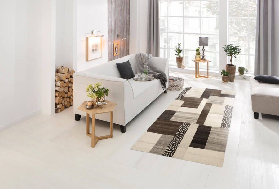 THEKO Wollen kleed Lola wol handgemaakt patchwork ontwerp handgetufted - Foto 4